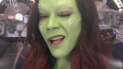 Zoe Saldana shares Gamora photos from ‘Guardians Of The Galaxy Vol. 2’ set