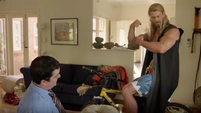 Video: Thor reunites with his puny, human roommate Darryl