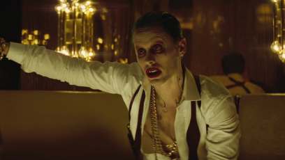 Jared Leto channels The Joker to accept “Best Villain” nomination for the MTV Movie Awards