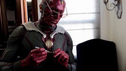 Vision does paperwork in ‘Avengers 4’ set photo
