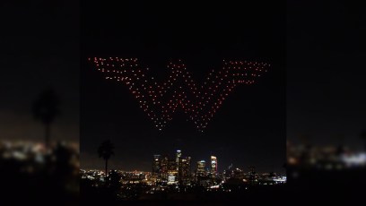 Watch 300 ‘Wonder Woman’ drones light up the sky in Los Angeles