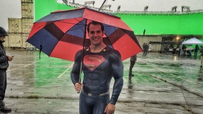 Zack Snyder shares photo of Henry Cavill’s Superman with a red/blue umbrella